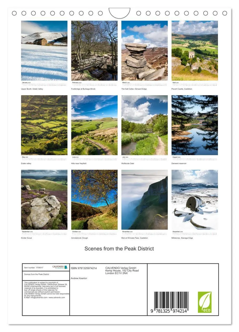 Bild: 9781325974214 | Scenes from the Peak District (Wall Calendar 2025 DIN A4 portrait),...
