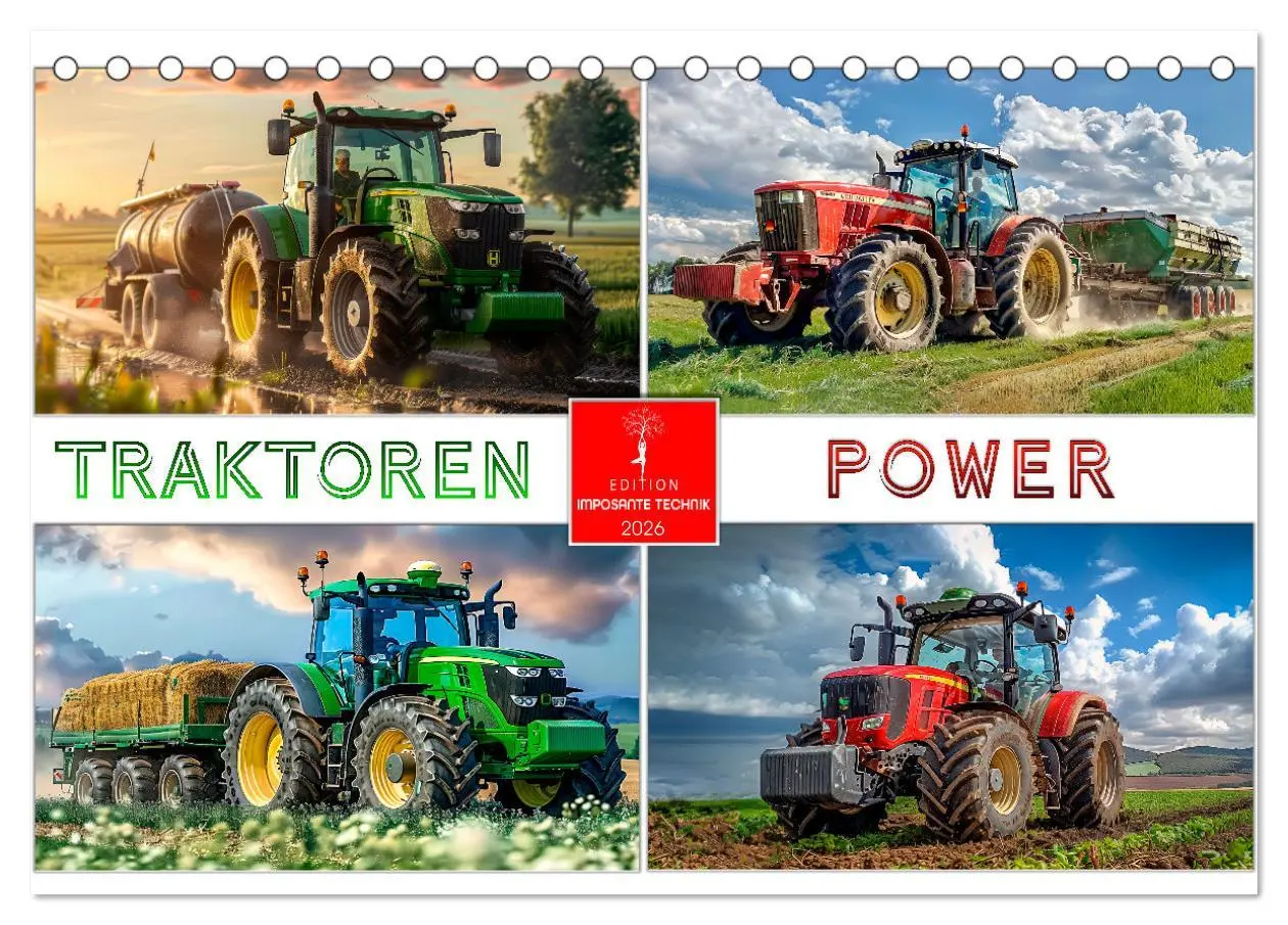 Cover: 9783457374214 | Traktoren Power (Tischkalender 2026 DIN A5 quer), CALVENDO...