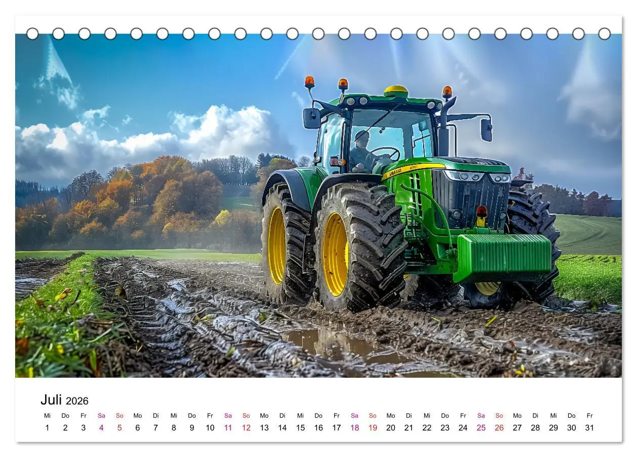 Bild: 9783457374214 | Traktoren Power (Tischkalender 2026 DIN A5 quer), CALVENDO...