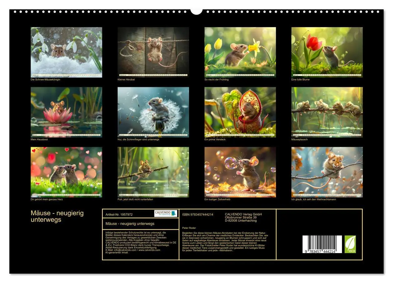 Bild: 9783457444214 | Mäuse - neugierig unterwegs (hochwertiger Premium Wandkalender 2026...