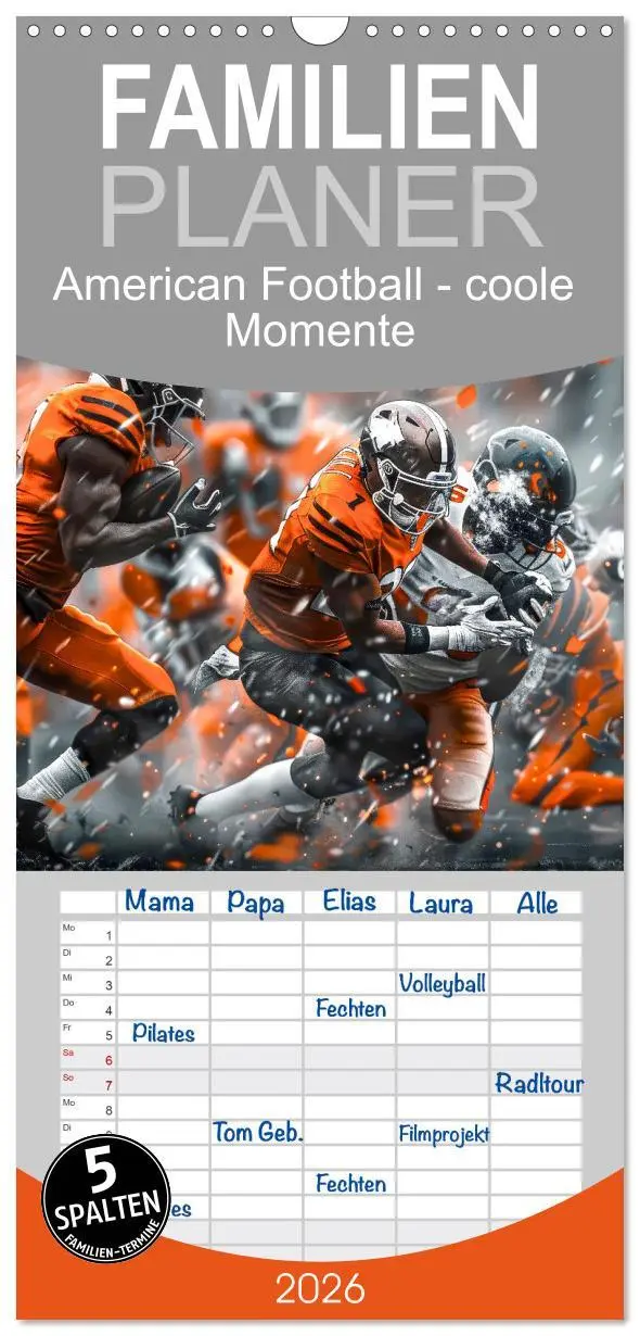 Cover: 9783516604214 | Familienplaner 2026 - American Football - coole Momente mit 5...