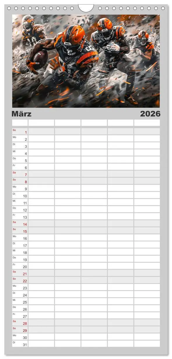 Bild: 9783516604214 | Familienplaner 2026 - American Football - coole Momente mit 5...
