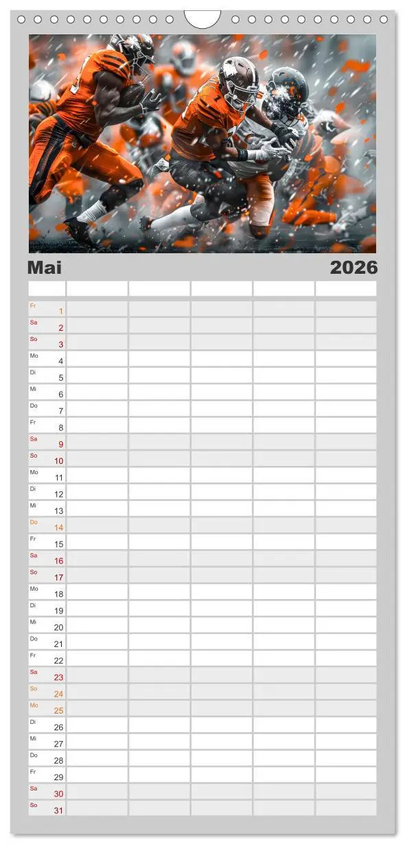 Bild: 9783516604214 | Familienplaner 2026 - American Football - coole Momente mit 5...