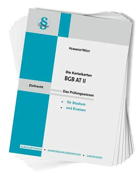 Cover: 9783968384214 | Die Karteikarten BGB AT II | Das Prüfungswissen für Studium und Examen