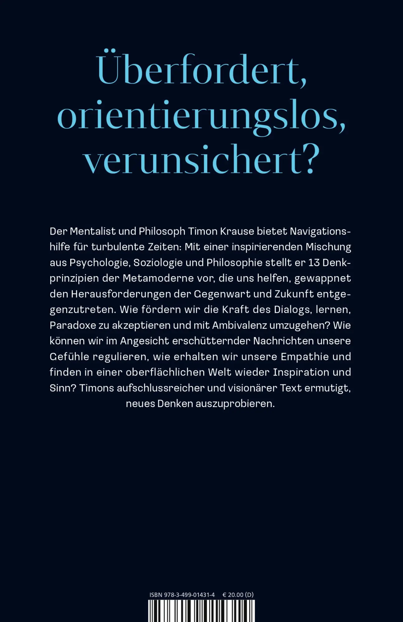 Rückseite: 9783499014314 | Sei deiner Zeit voraus | 13 Denkprinzipien für die Welt von morgen