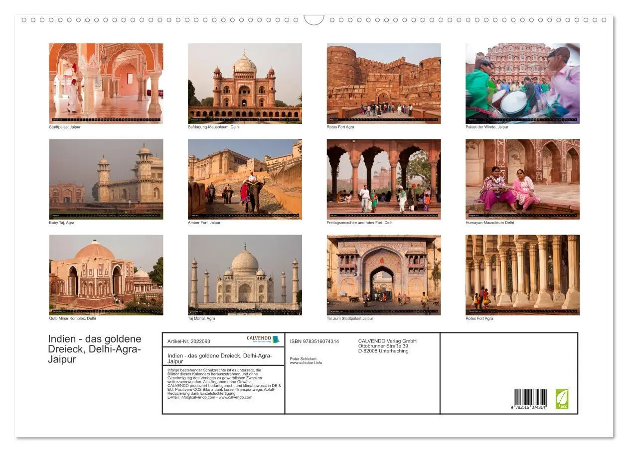 Bild: 9783516074314 | Indien - das goldene Dreieck, Delhi-Agra-Jaipur (Wandkalender 2026...