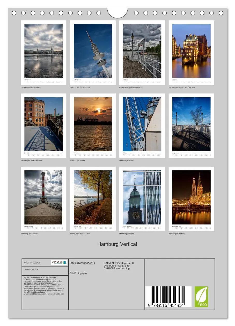 Bild: 9783516454314 | Hamburg Vertical (Wandkalender 2026 DIN A4 hoch), CALVENDO...