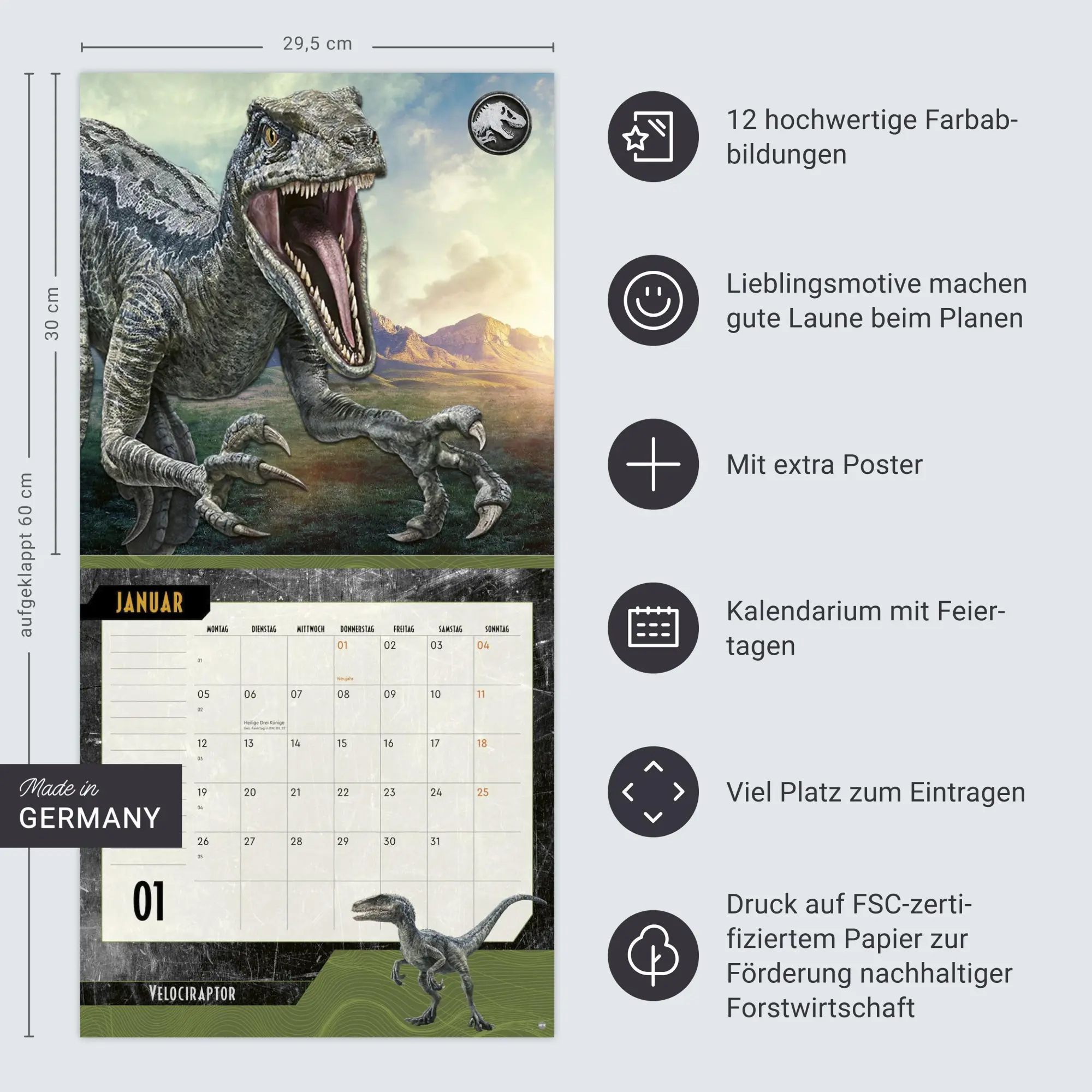 Bild: 9783756414314 | Jurassic World Broschurkalender 2026 | Kalender | 28 S. | Deutsch