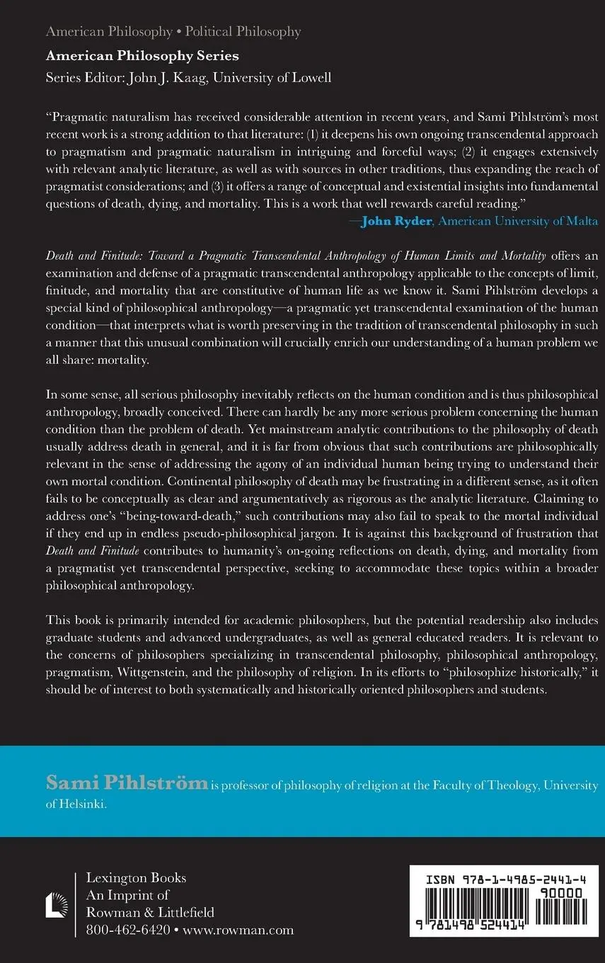 Rückseite: 9781498524414 | Death and Finitude | Sami Pihlström | Buch | Gebunden | Englisch