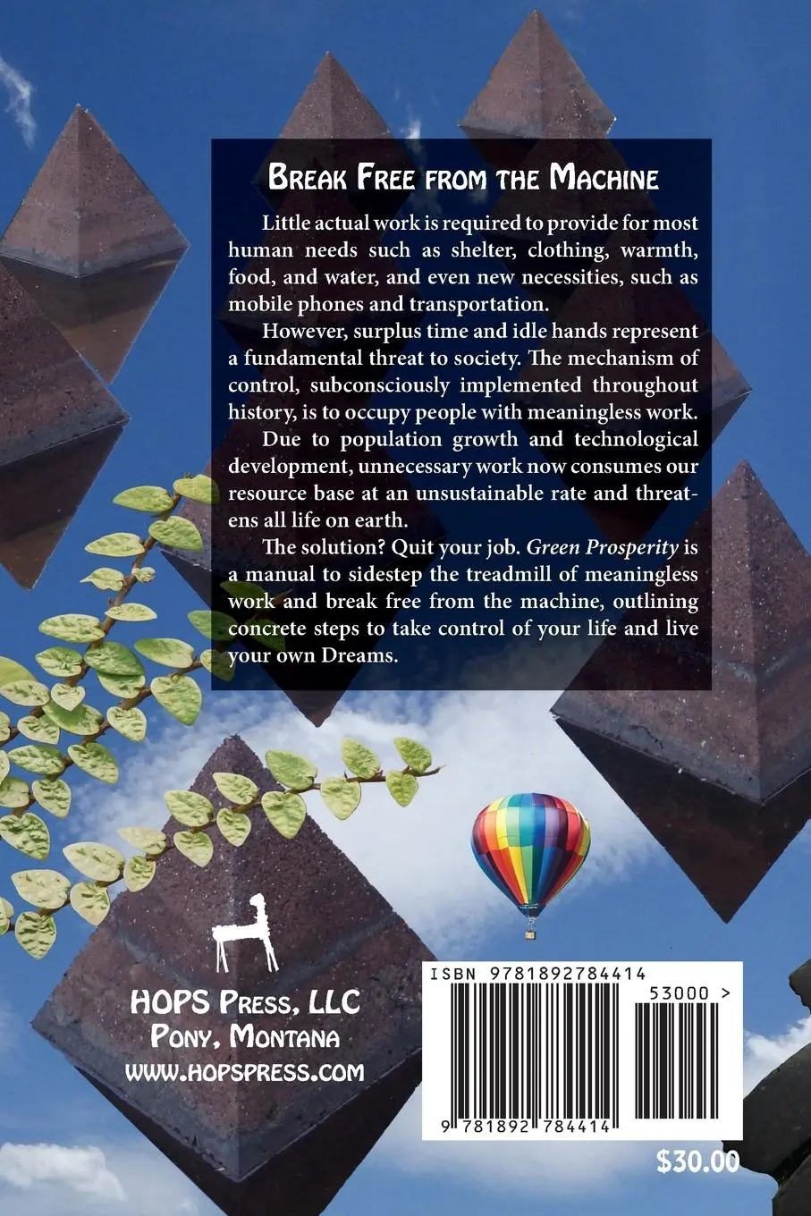 Rückseite: 9781892784414 | Green Prosperity | Quit Your Job, Live Your Dreams | Thomas J Elpel
