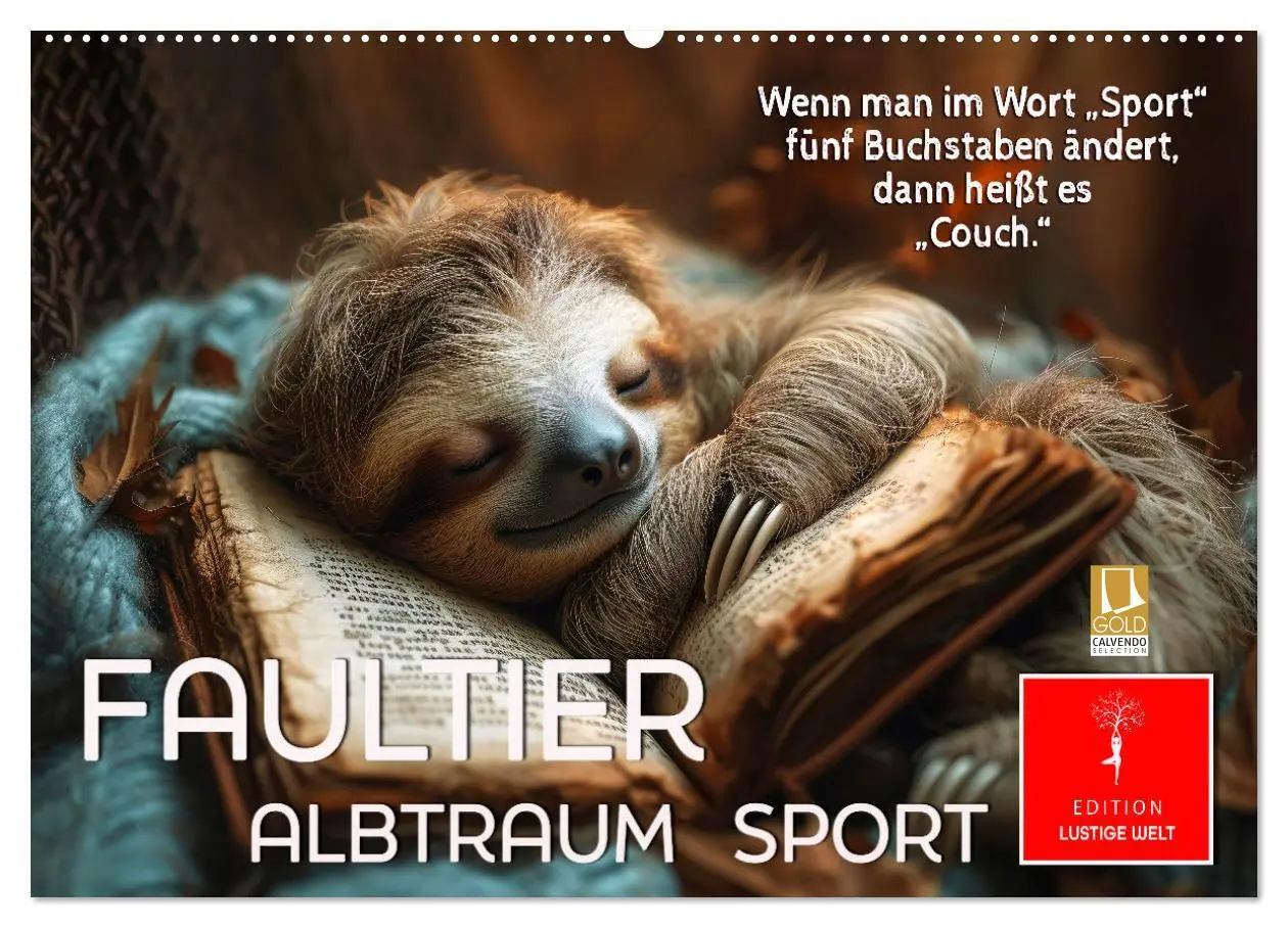 Cover: 9783457284414 | Faultier - Albtraum Sport (Wandkalender 2026 DIN A2 quer), CALVENDO...