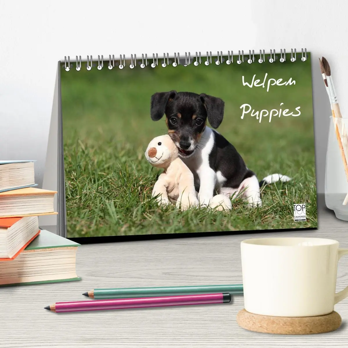Bild: 9783516204414 | Welpen - Puppies (Tischkalender 2026 DIN A5 quer), CALVENDO...