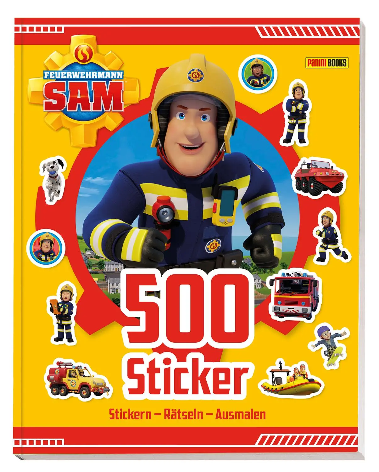 Cover: 9783833244414 | Feuerwehrmann Sam: 500 Sticker - Stickern - Rätseln - Ausmalen | Buch
