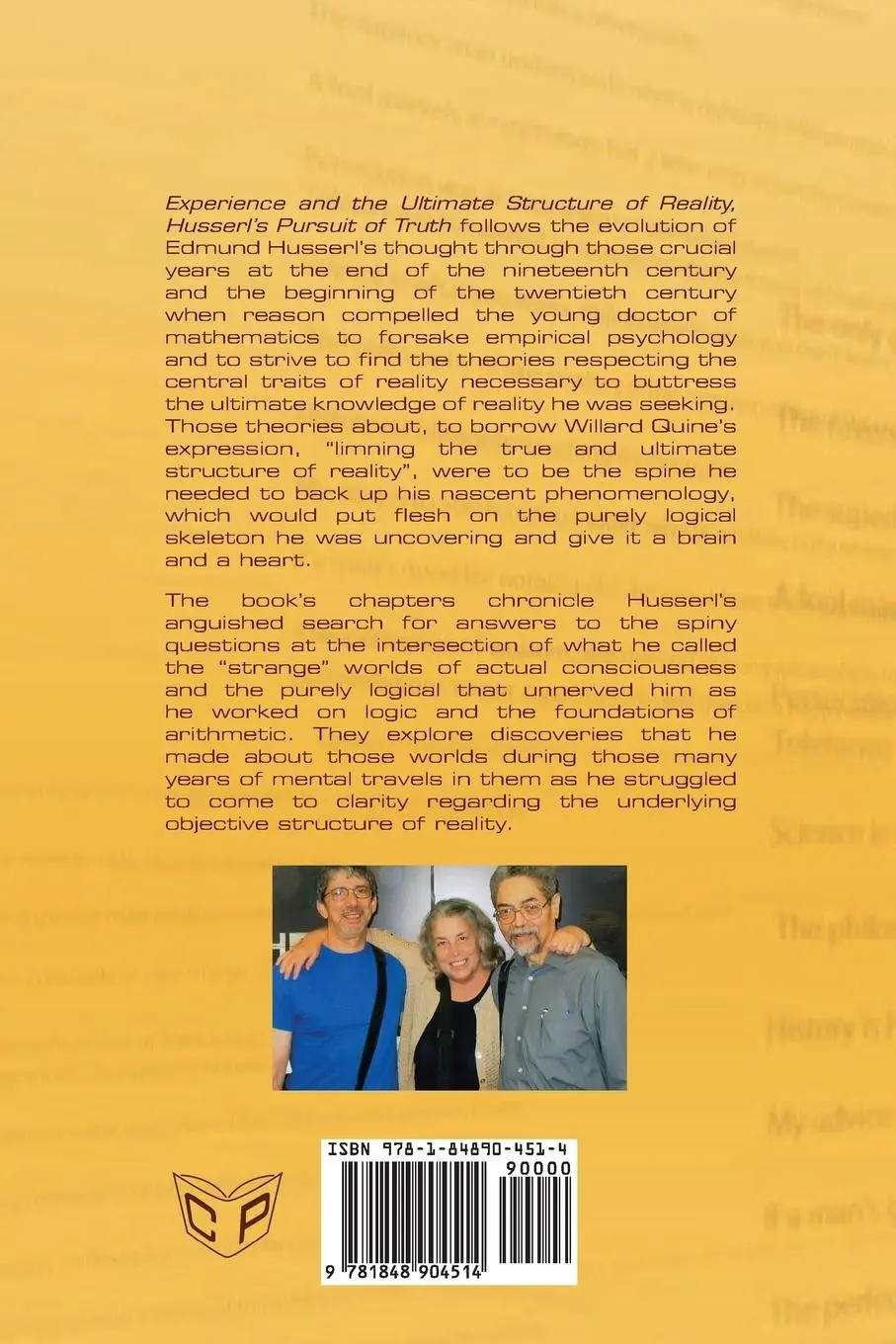 Rückseite: 9781848904514 | Experience and the Ultimate Structure of Reality on Husserl's...