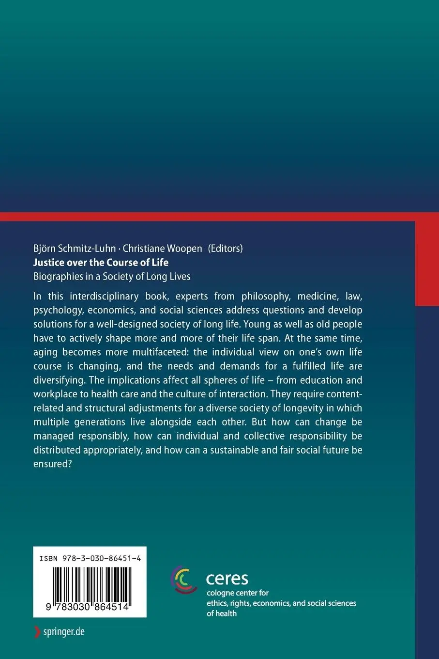 Rückseite: 9783030864514 | Justice over the Course of Life | Björn Schmitz-Luhn (u. a.) | Buch