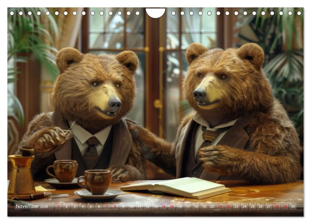 Bild: 9783457344514 | Bären im Büro (Wandkalender 2026 DIN A4 quer), CALVENDO Monatskalender