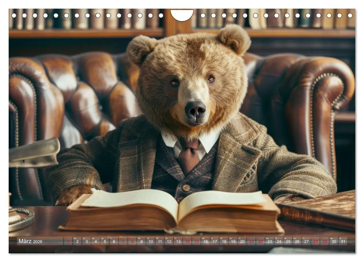 Bild: 9783457344514 | Bären im Büro (Wandkalender 2026 DIN A4 quer), CALVENDO Monatskalender