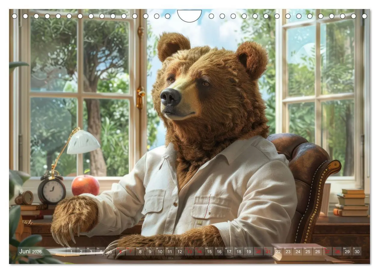 Bild: 9783457344514 | Bären im Büro (Wandkalender 2026 DIN A4 quer), CALVENDO Monatskalender