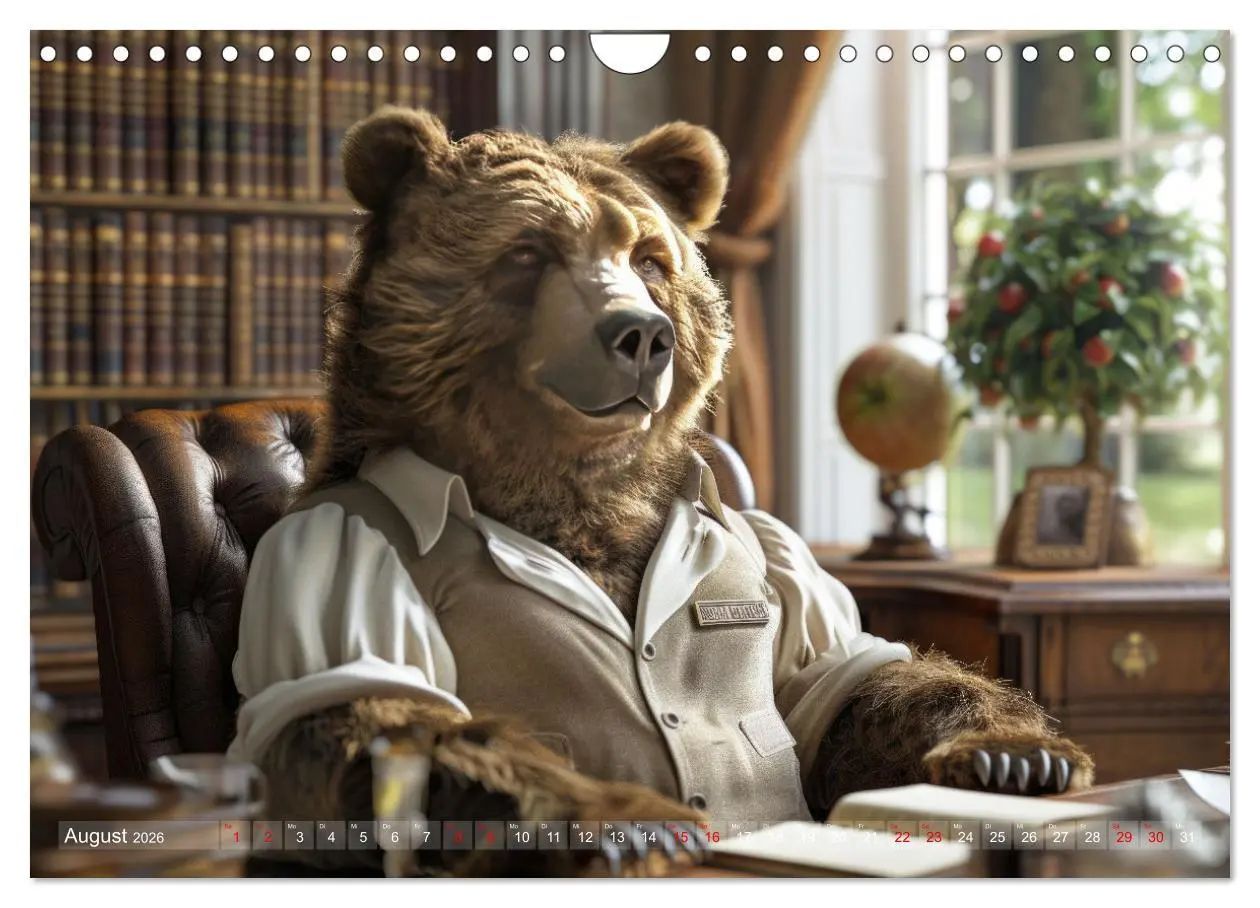 Bild: 9783457344514 | Bären im Büro (Wandkalender 2026 DIN A4 quer), CALVENDO Monatskalender
