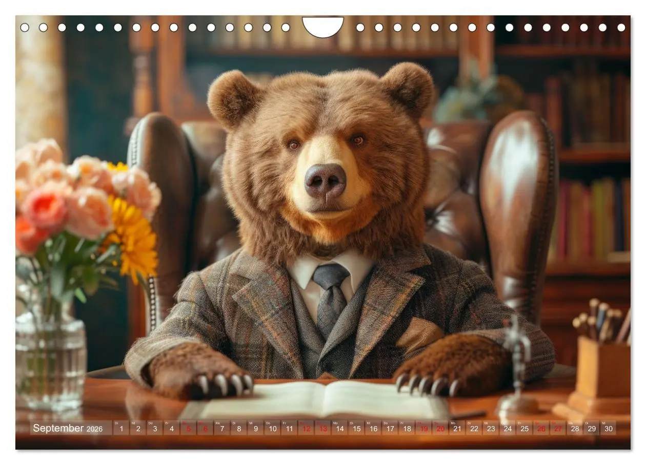 Bild: 9783457344514 | Bären im Büro (Wandkalender 2026 DIN A4 quer), CALVENDO Monatskalender