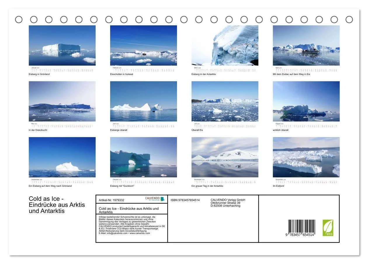 Bild: 9783457654514 | Cold as Ice - Eindrücke aus Arktis und Antarktis (Tischkalender...