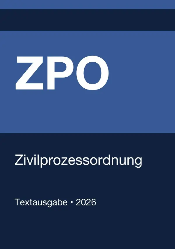 Cover: 9783565184514 | ZPO - Zivilprozessordnung (Deutschland) 2026 | Gesetze24 Deutschland