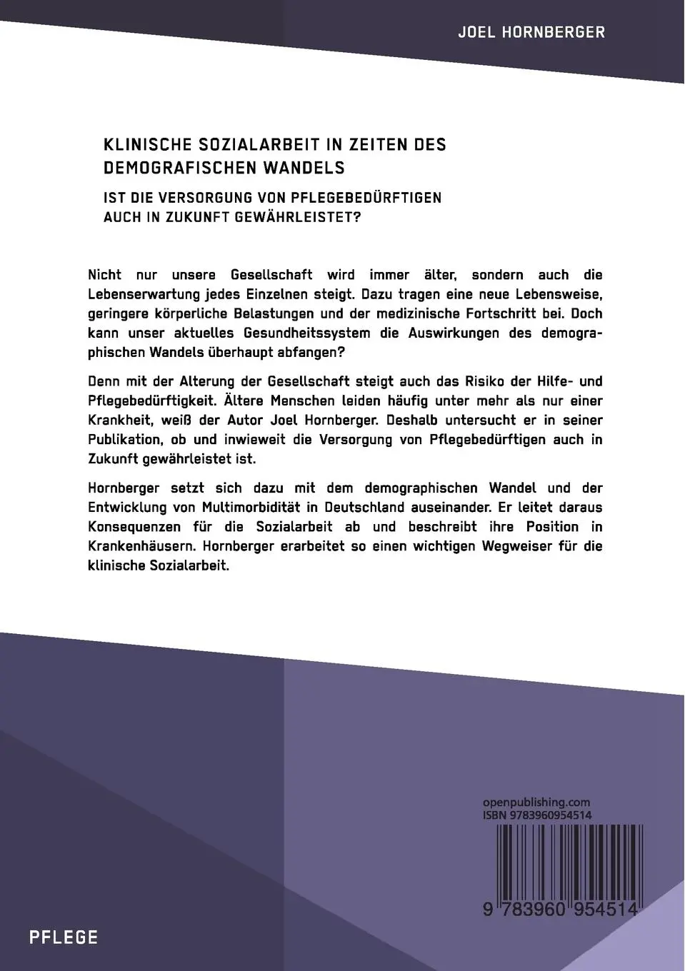 Rückseite: 9783960954514 | Klinische Sozialarbeit in Zeiten des demografischen Wandels. Ist...