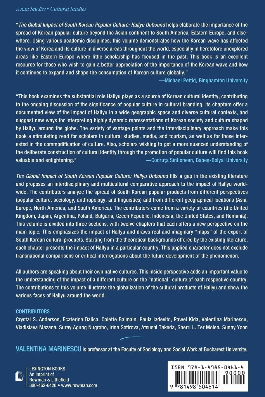 Rückseite: 9781498504614 | The Global Impact of South Korean Popular Culture | Hallyu Unbound