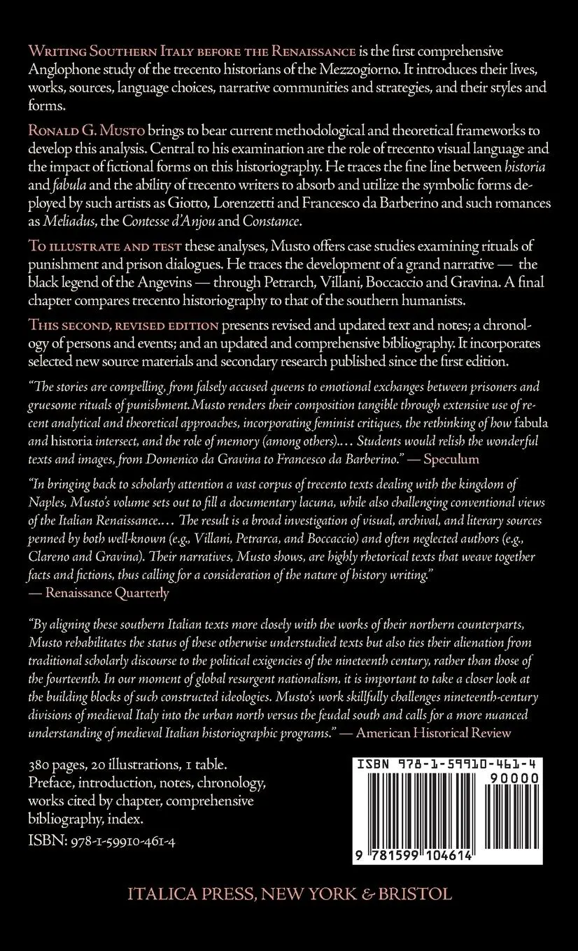 Rückseite: 9781599104614 | Writing Southern Italy Before the Renaissance | Ronald G. Musto | Buch