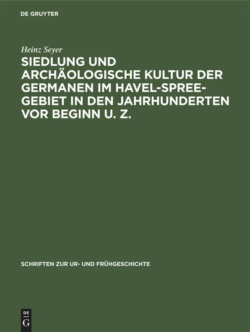 Cover: 9783112574614 | Siedlung und archäologische Kultur der Germanen im...
