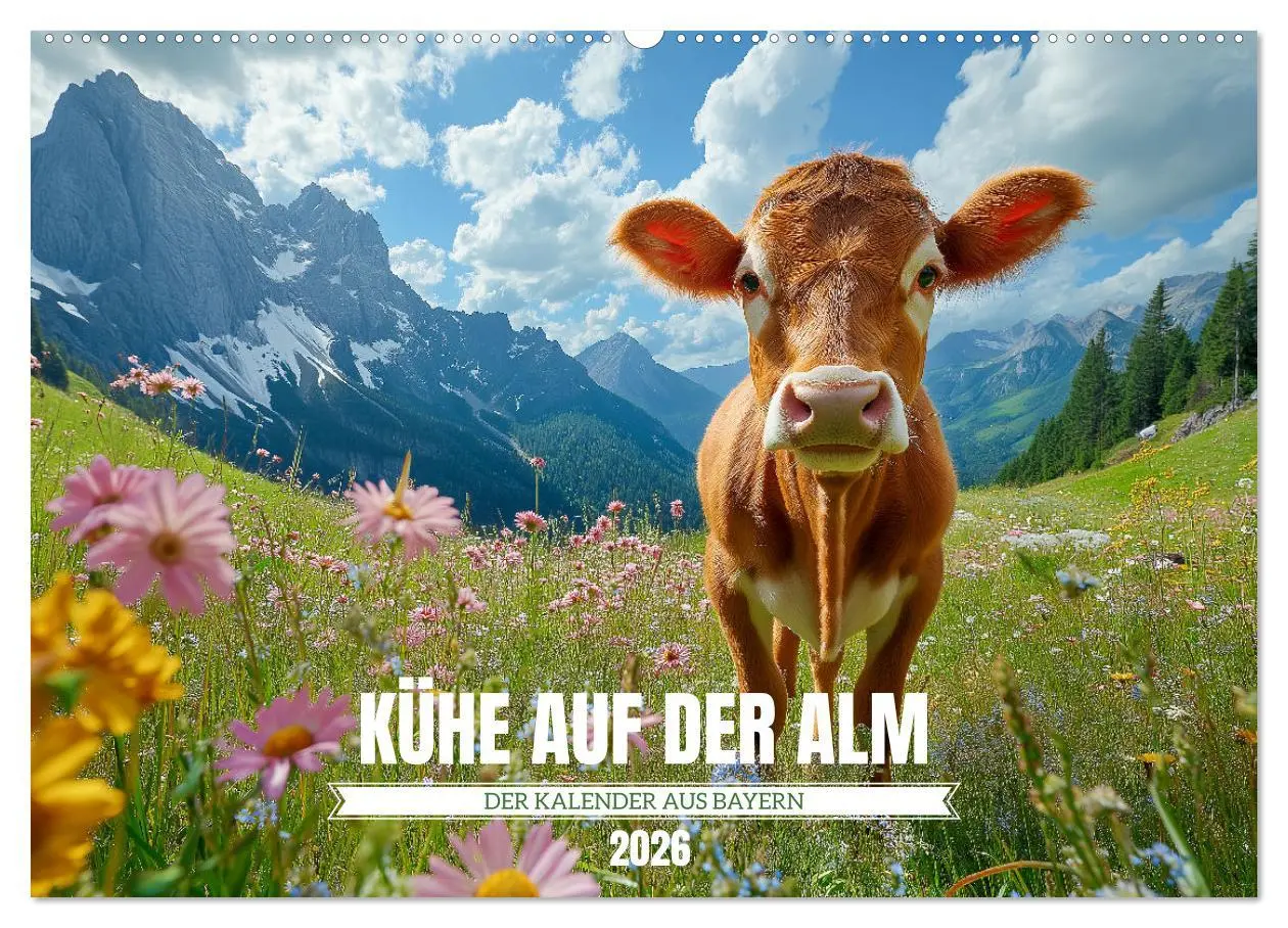 Cover: 9783457334614 | KÜHE AUF DER ALM - Der Kalender aus Bayern (Wandkalender 2026 DIN...