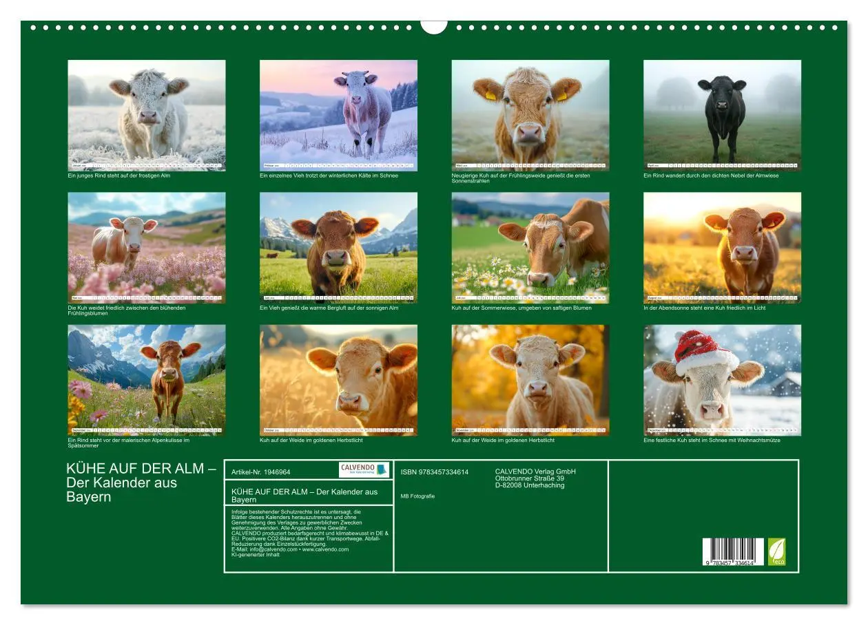 Bild: 9783457334614 | KÜHE AUF DER ALM - Der Kalender aus Bayern (Wandkalender 2026 DIN...