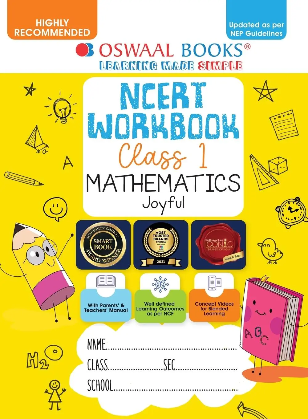 Cover: 9789359584614 | Oswaal NCERT Workbook Class 1 Mathematics Joyful (For Latest Exam)