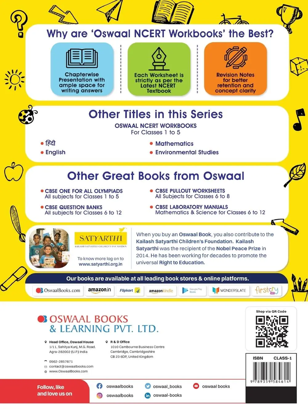 Rückseite: 9789359584614 | Oswaal NCERT Workbook Class 1 Mathematics Joyful (For Latest Exam)