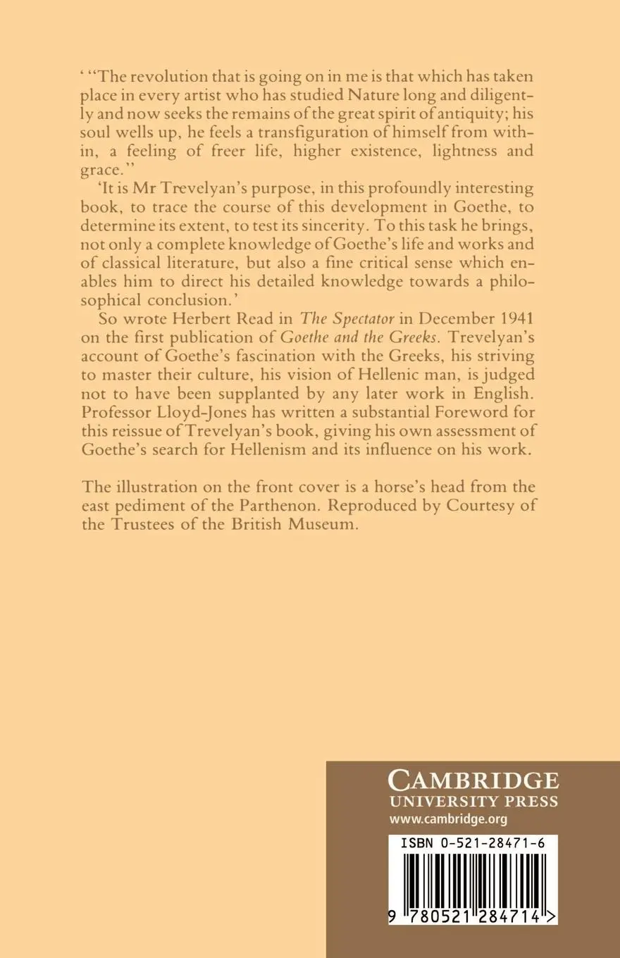 Rückseite: 9780521284714 | Goethe and the Greeks | Humphry Trevelyan | Taschenbuch | Englisch