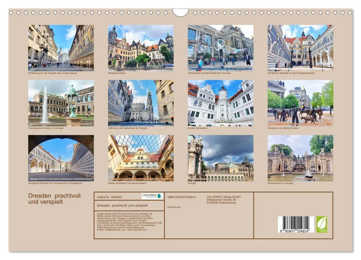 Bild: 9783457554814 | Dresden prachtvoll und verspielt (Wandkalender 2026 DIN A3 quer),...