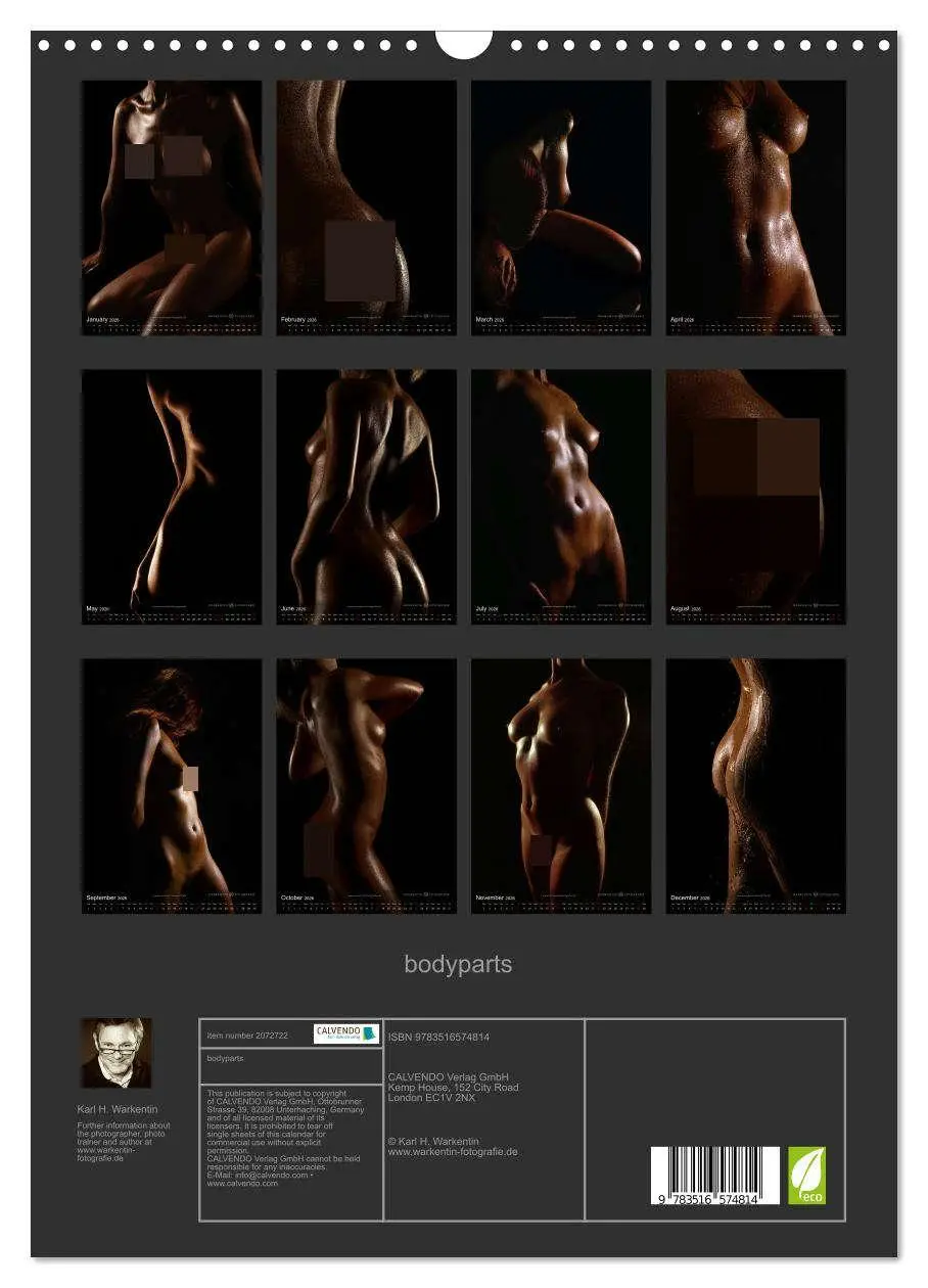 Bild: 9783516574814 | bodyparts (Wall Calendar 2026 DIN A3 portrait), CALVENDO 12 Month...