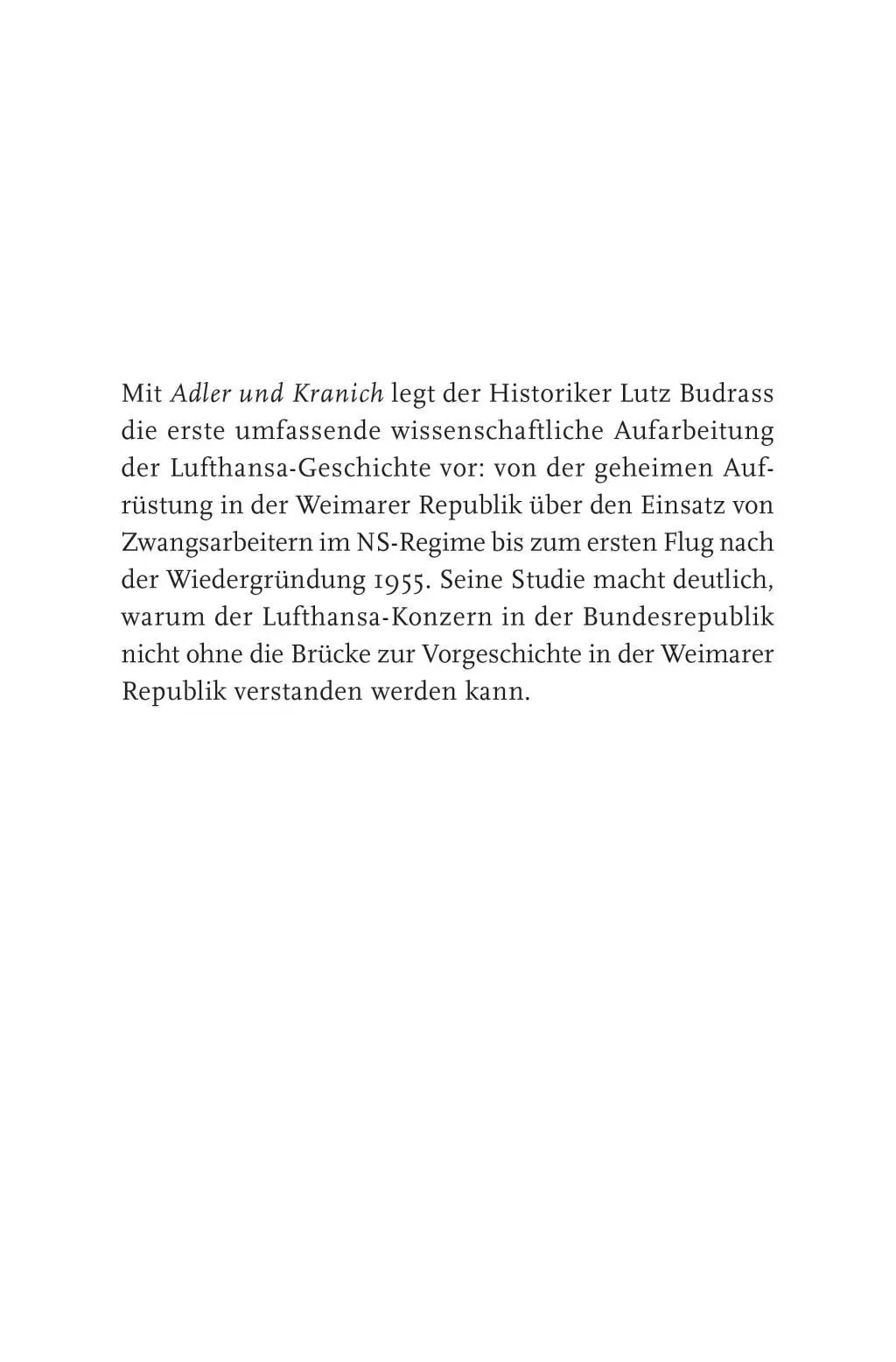 Bild: 9783896674814 | Adler und Kranich | Die Lufthansa und ihre Geschichte 1926-1955 | Buch