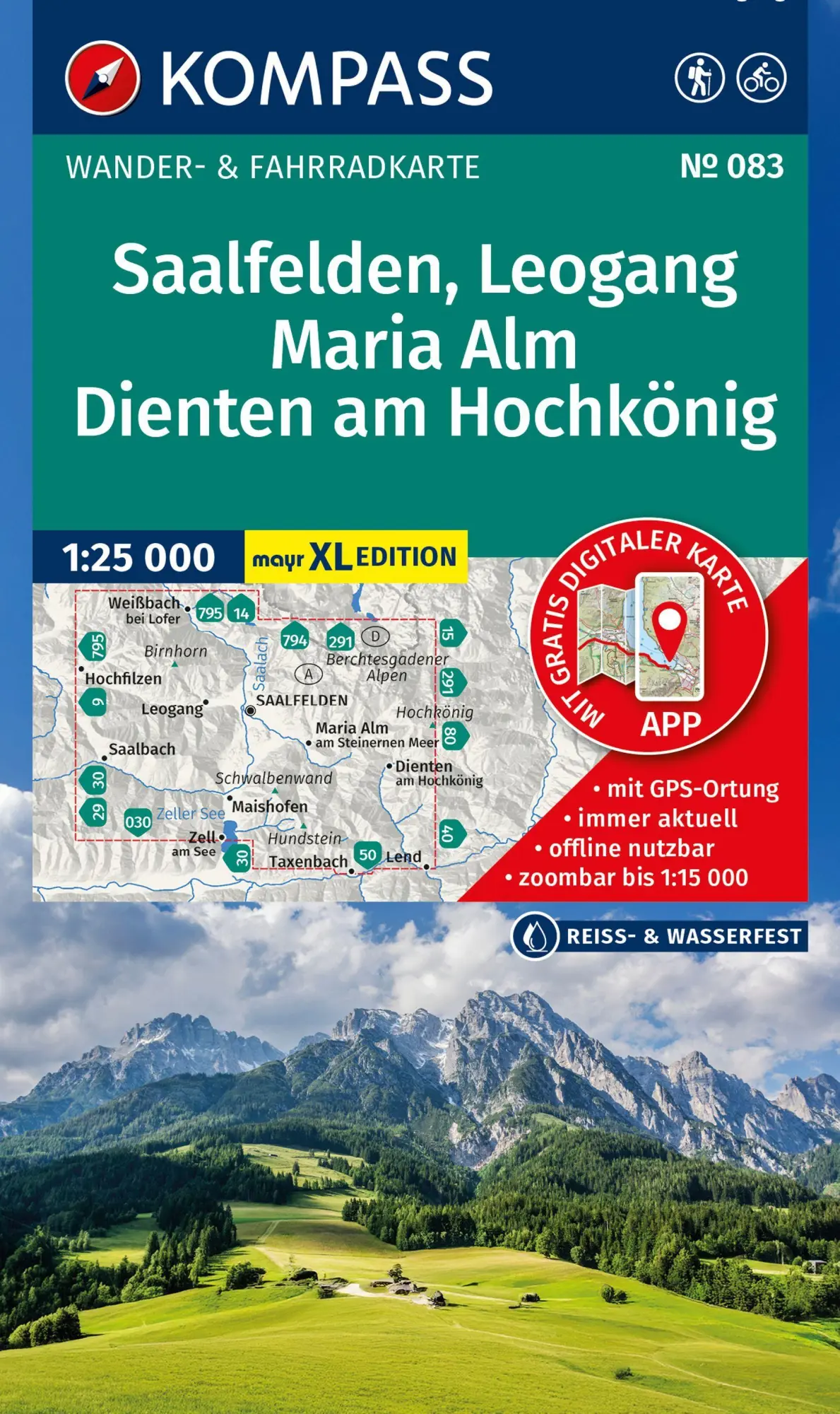 Cover: 9783991544814 | KOMPASS Wanderkarte 083 Saalfelden, Leogang, Maria Alm, Dienten am...