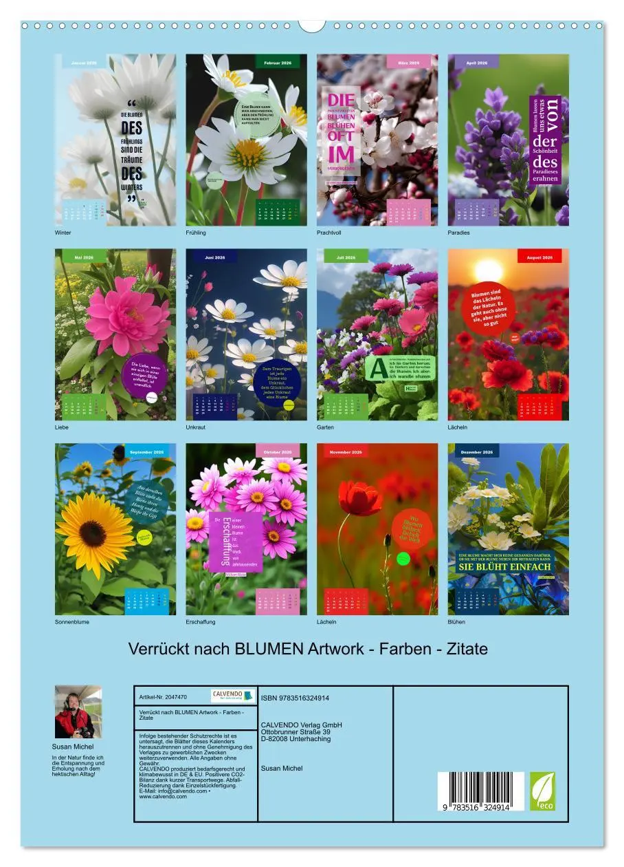 Bild: 9783516324914 | Verrückt nach BLUMEN Artwork - Farben - Zitate (hochwertiger...