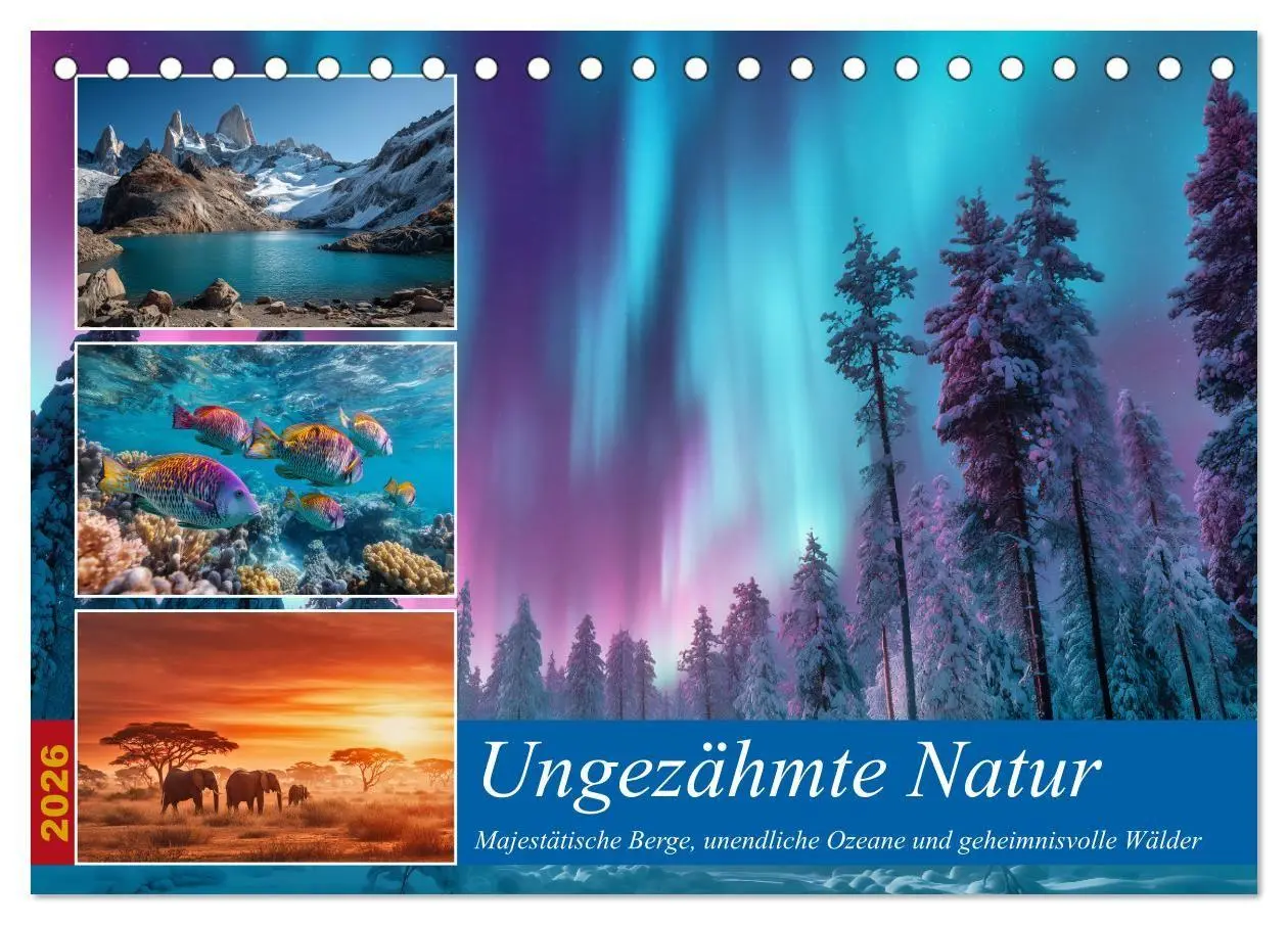 Cover: 9783516704914 | Ungezähmte Natur (Tischkalender 2026 DIN A5 quer), CALVENDO...