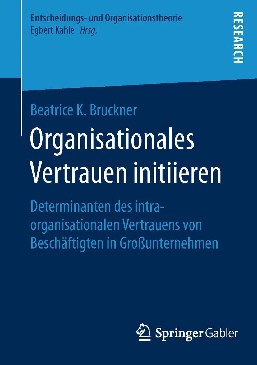Cover: 9783658134914 | Organisationales Vertrauen initiieren | Beatrice K. Bruckner | Buch