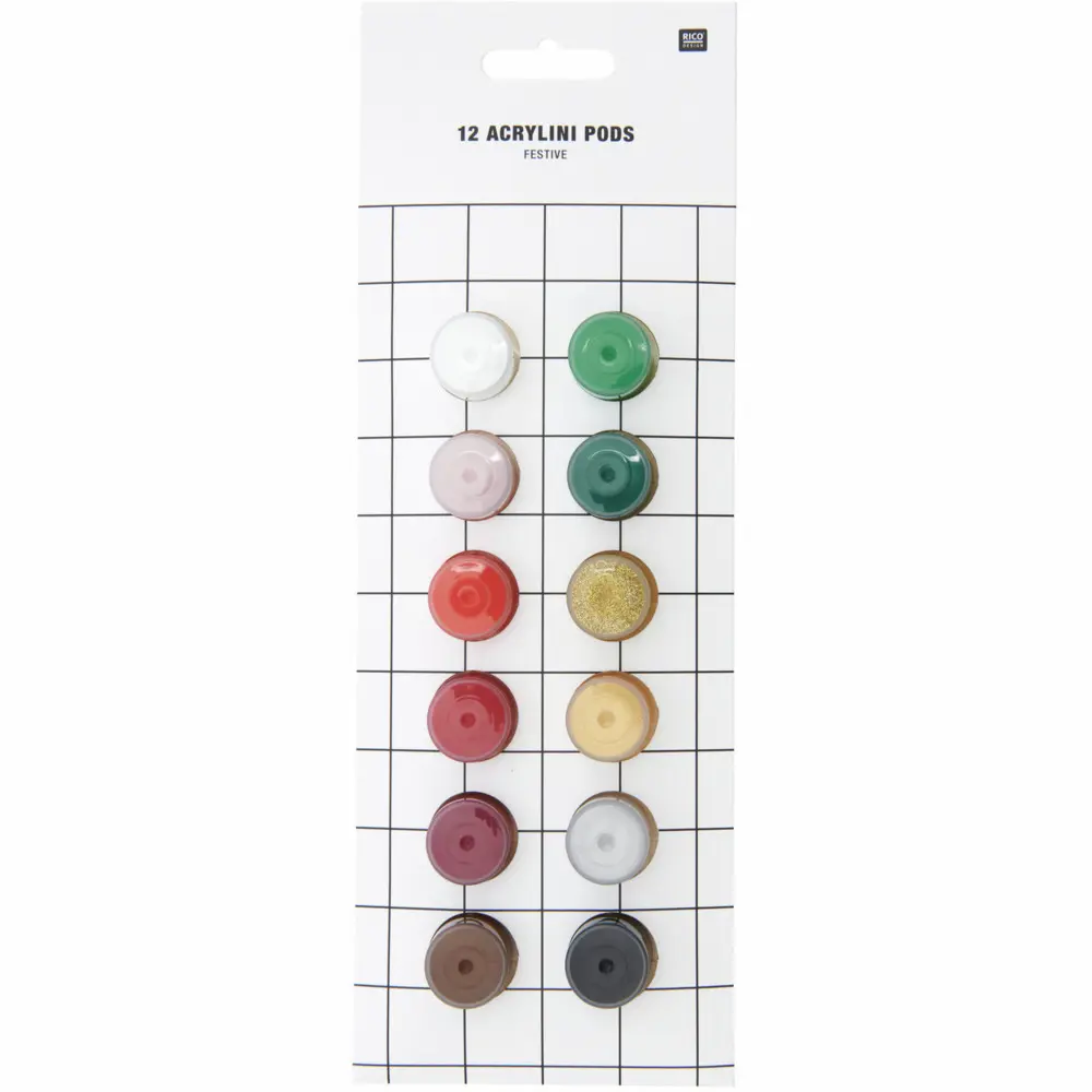 Acrylini Pods Festive Set, 12 Farben, je 3,5 ml