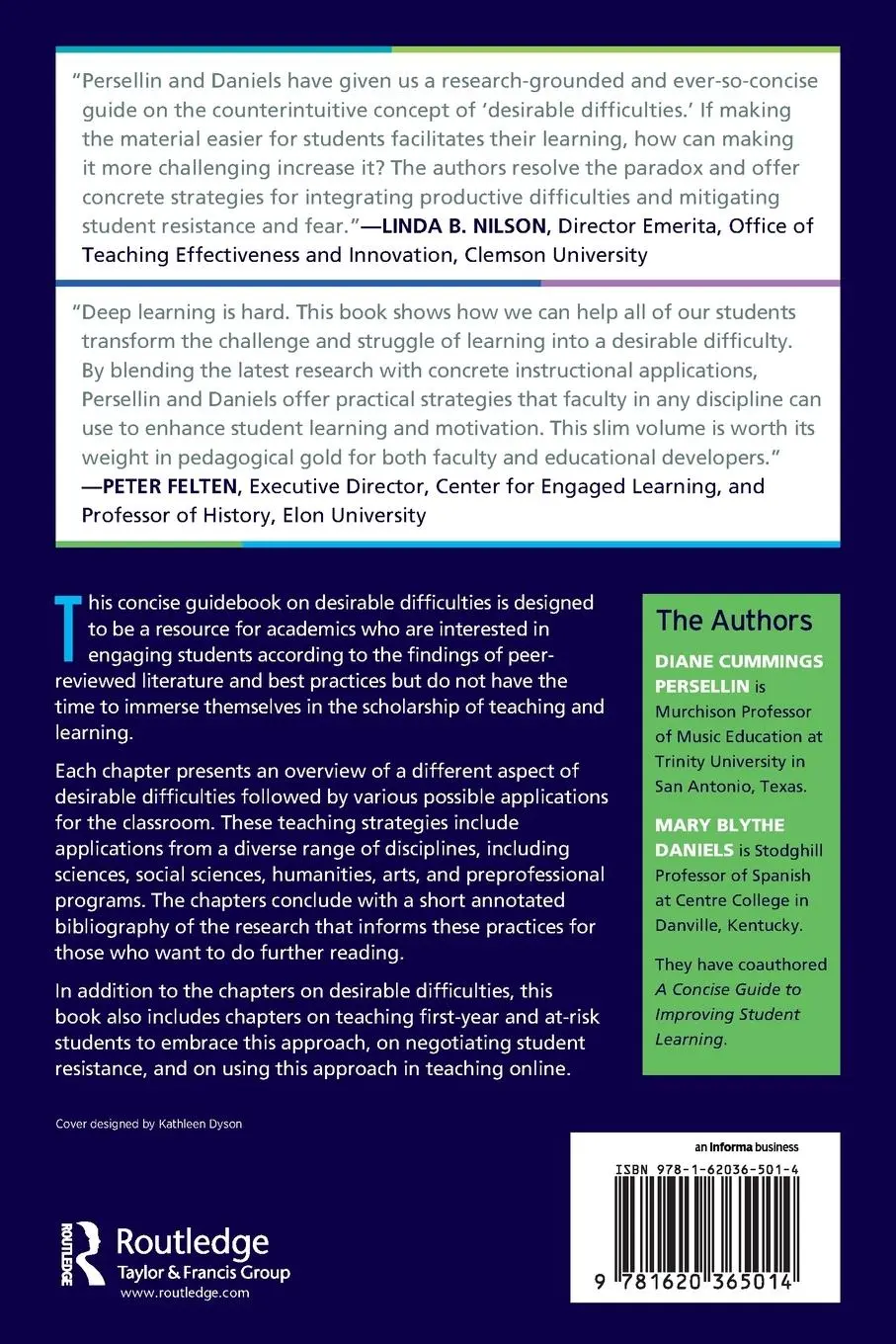 Rückseite: 9781620365014 | A Concise Guide to Teaching With Desirable Difficulties | Taschenbuch