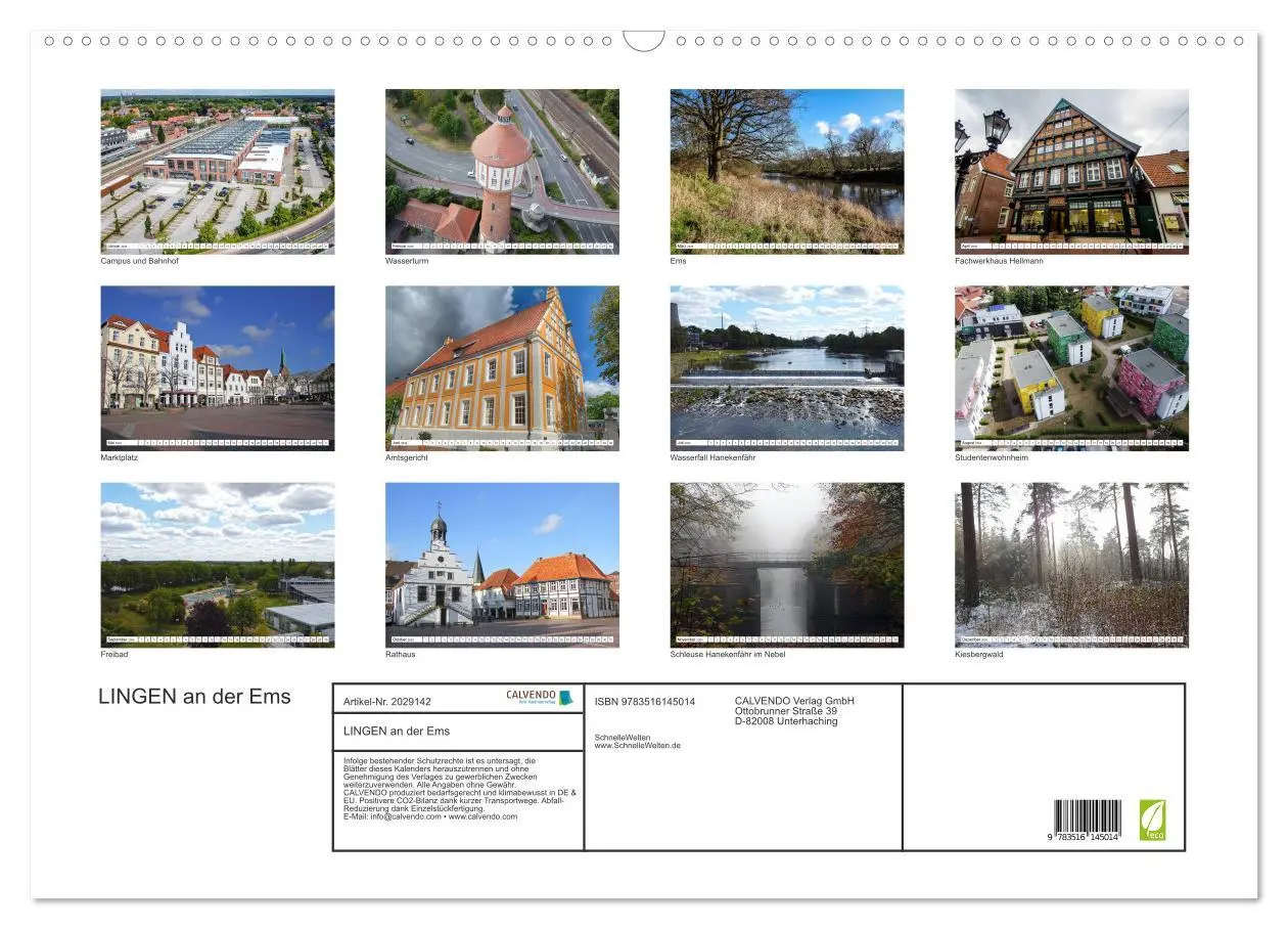 Bild: 9783516145014 | LINGEN an der Ems (Wandkalender 2026 DIN A2 quer), CALVENDO...