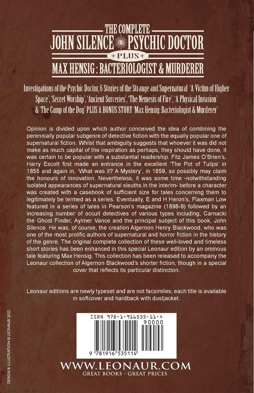 Rückseite: 9781916535114 | The Complete John Silence Psychic Doctor Plus Max Hensig...