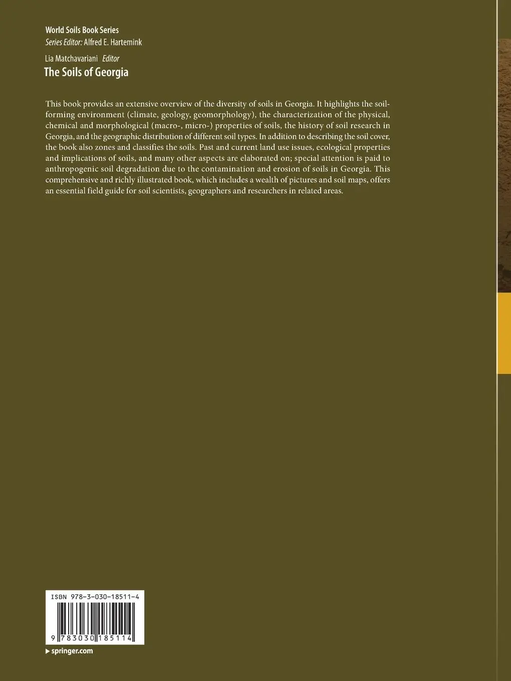 Rückseite: 9783030185114 | The Soils of Georgia | Lia Matchavariani | Taschenbuch | ix | Englisch
