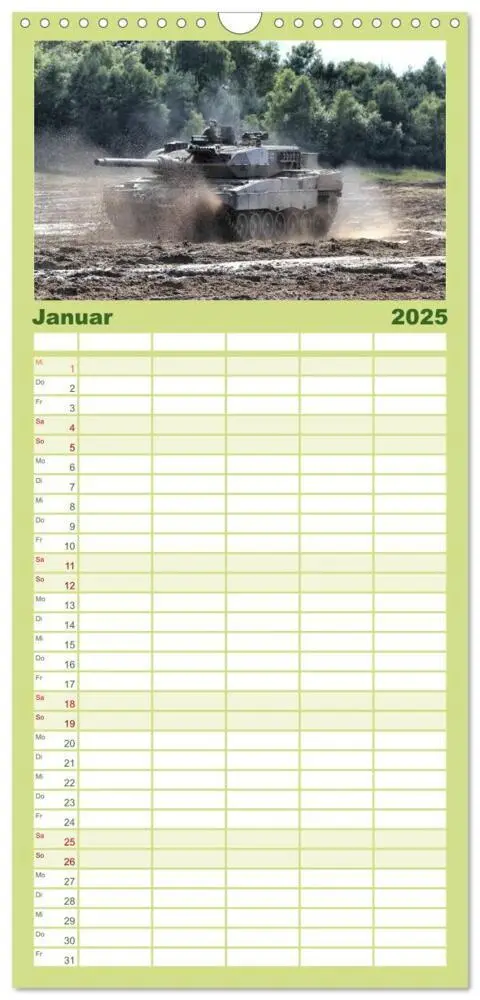 Bild: 9783457115114 | Familienplaner 2025 - Panzerstahl auf der Heide - Das Heer legt...