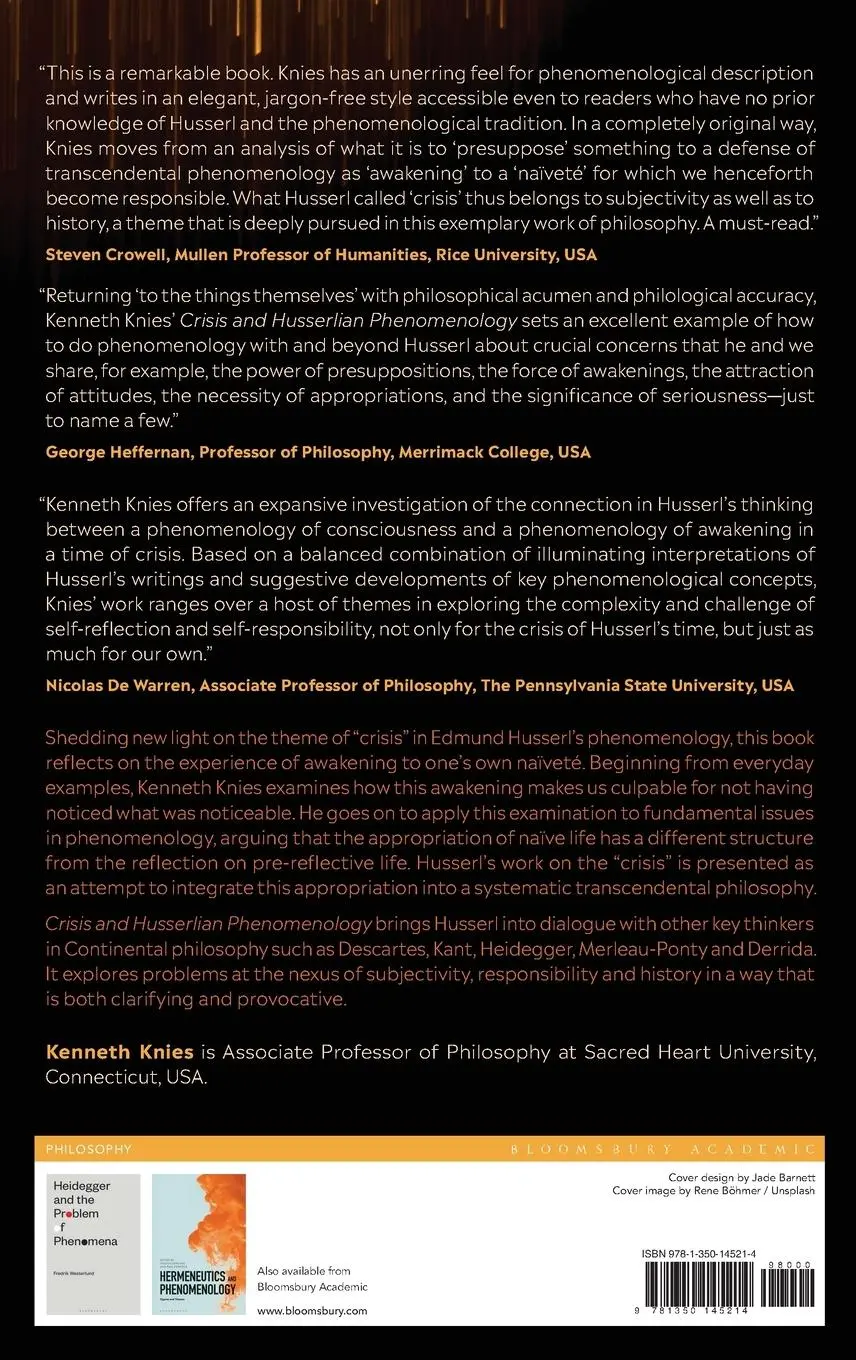 Rückseite: 9781350145214 | Crisis and Husserlian Phenomenology | Kenneth Knies | Buch | Gebunden