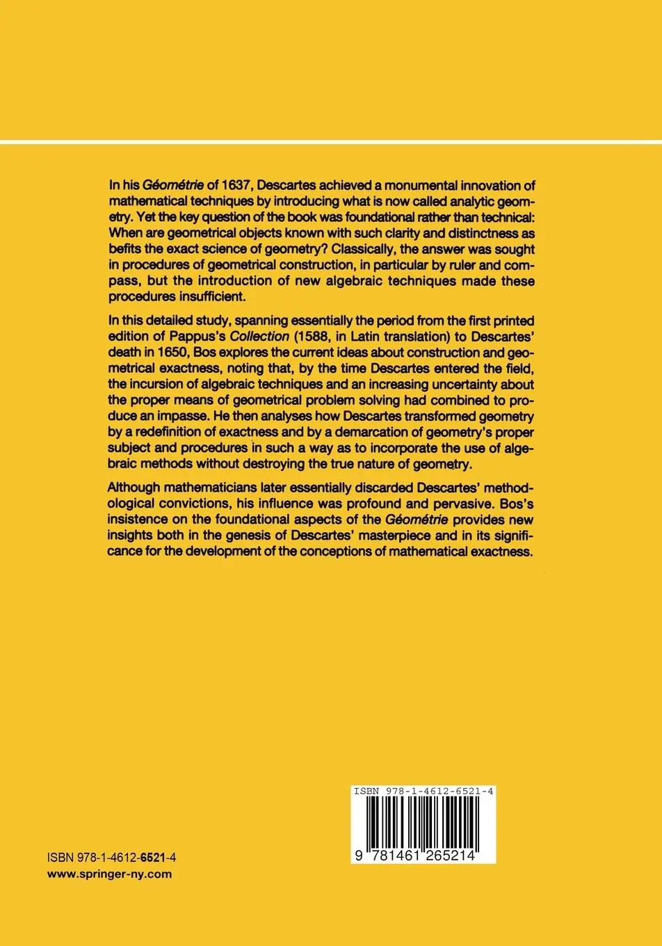Rückseite: 9781461265214 | Redefining Geometrical Exactness | Henk J. M. Bos | Taschenbuch | xix